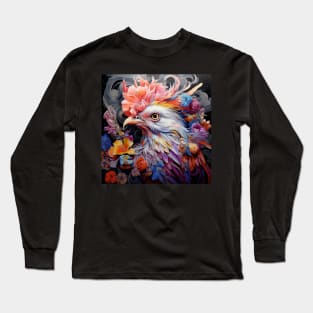 Phoenix with Flowers and Feathers Long Sleeve T-Shirt